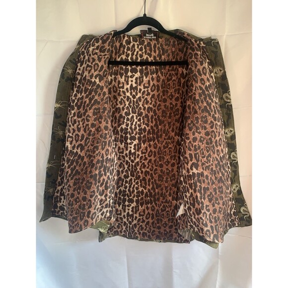 Johnny Was Workshop Shirt Jacket SM Camo Witchy Embroidery - Picture 7 of 11